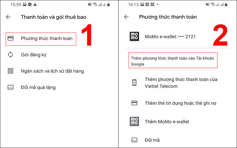Chọn một phương thức thanh to&aacute;n thay thế cho Viettel Telecom